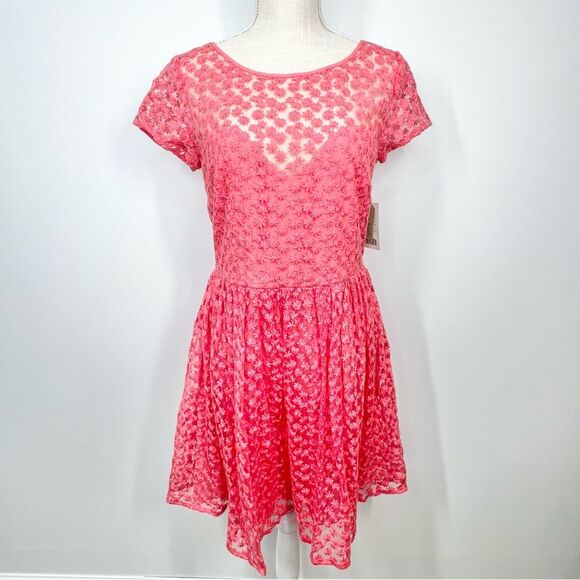 NWT Artelier NM Anthropology Pink Rose Embroidered Fit Flare Floral Dress 10 - Picture 2 of 9